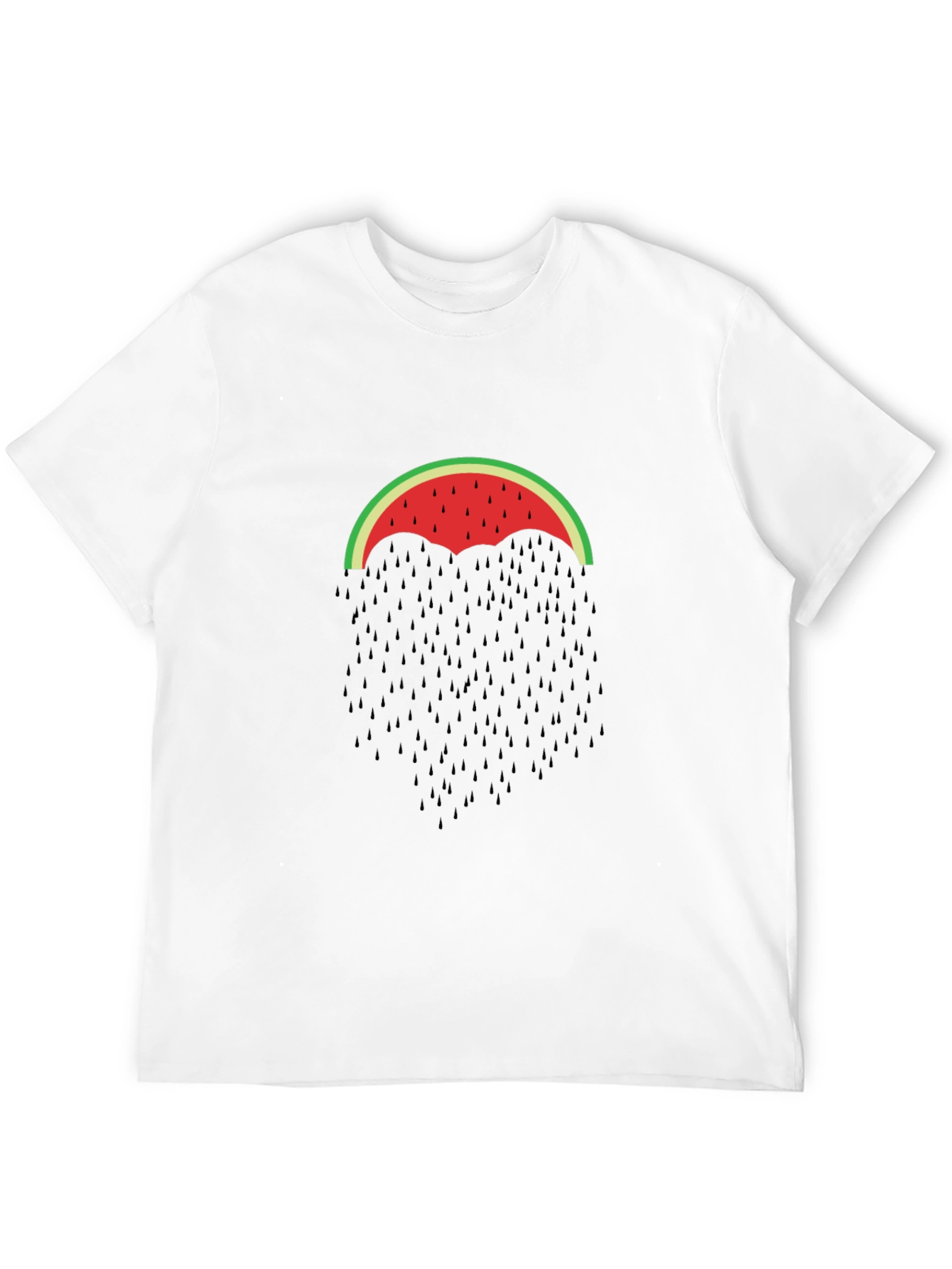 Watermelon Umbrella Graphic Tee - Black Cotton T-Shirt
