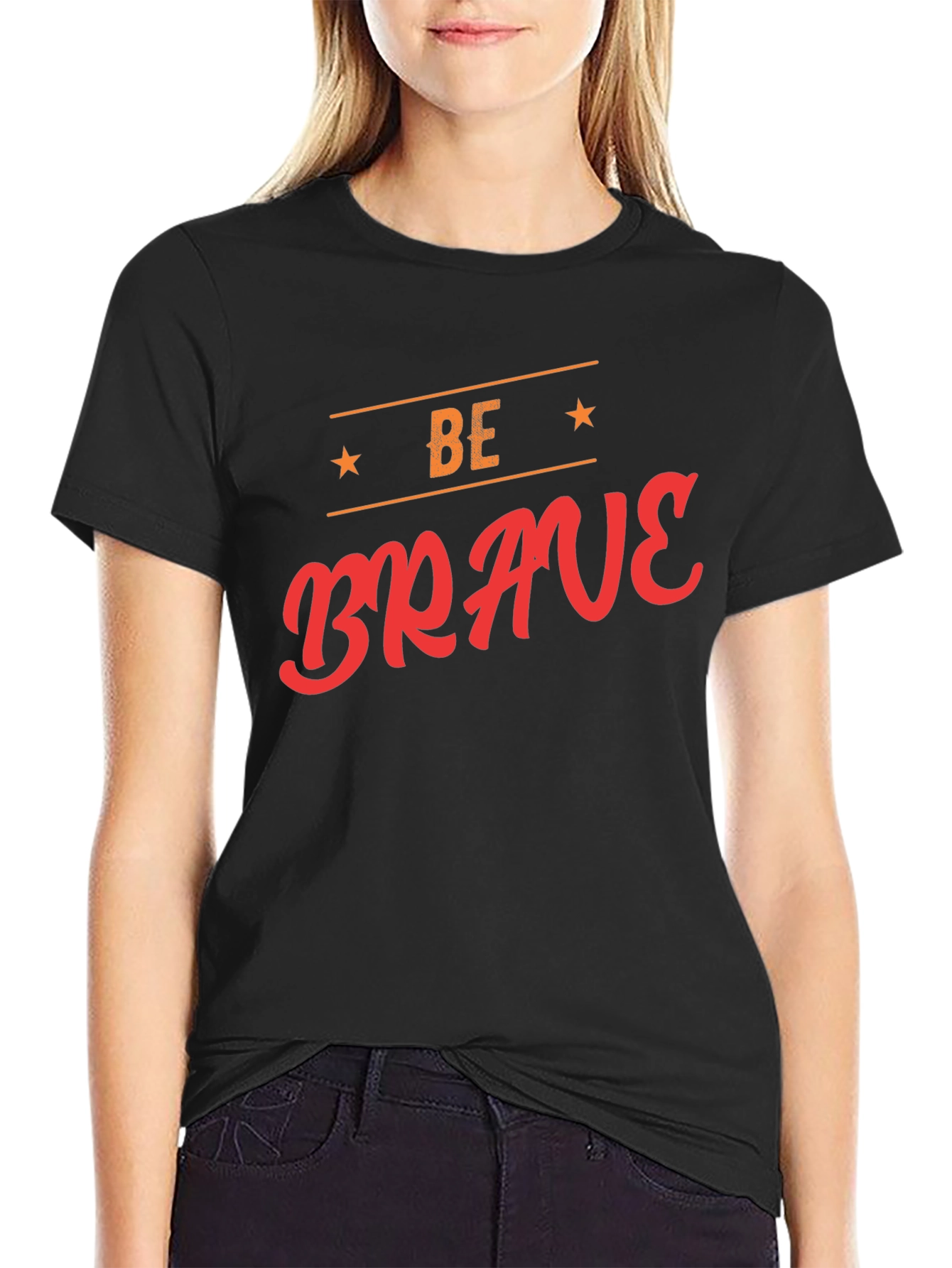 Be Brave Graphic Tee - Black Cotton T-Shirt