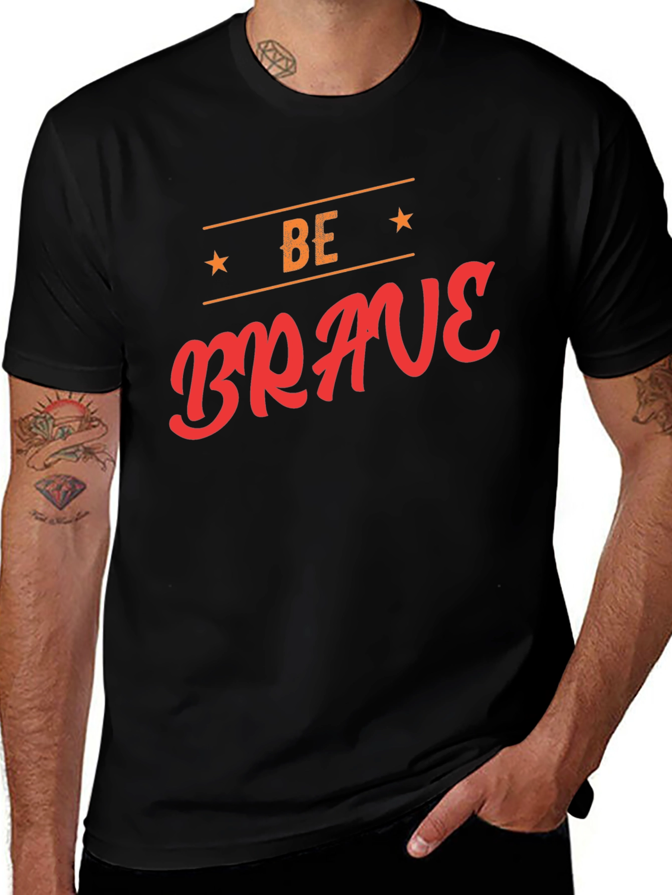 Be Brave Graphic Tee - Black Cotton T-Shirt