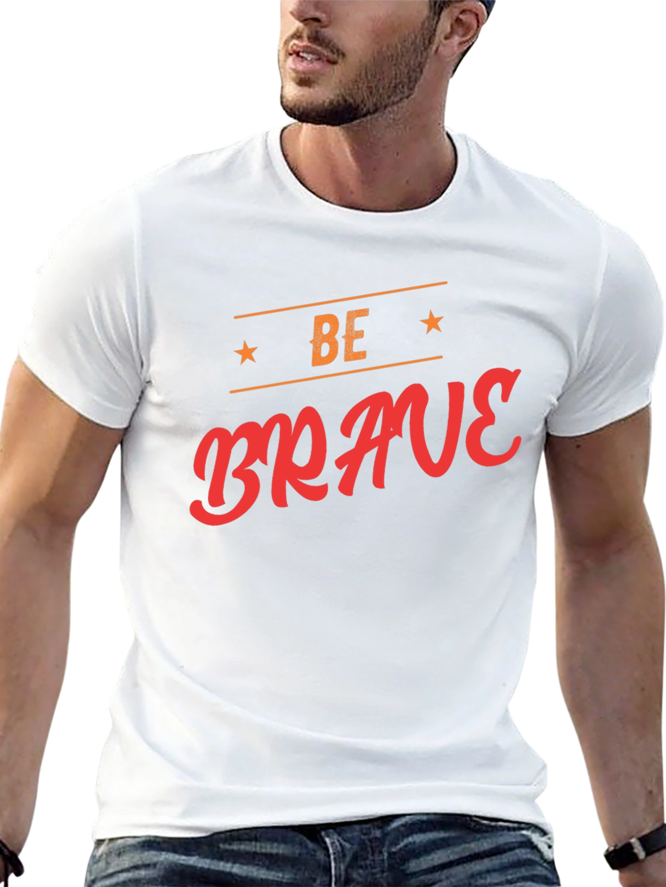 Be Brave Graphic Tee - Black Cotton T-Shirt