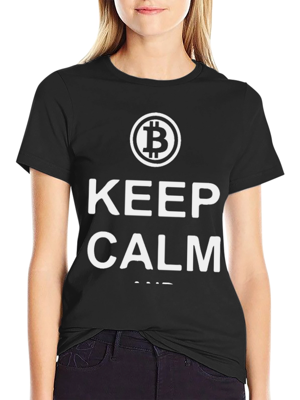 Keep Calm and Bitcoin T-Shirt - Black Crypto Tee