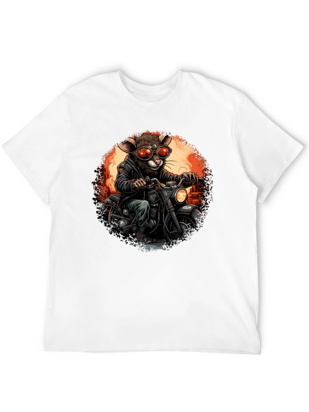 Rat Biker T-Shirt - Cool Cartoon Animal Ride