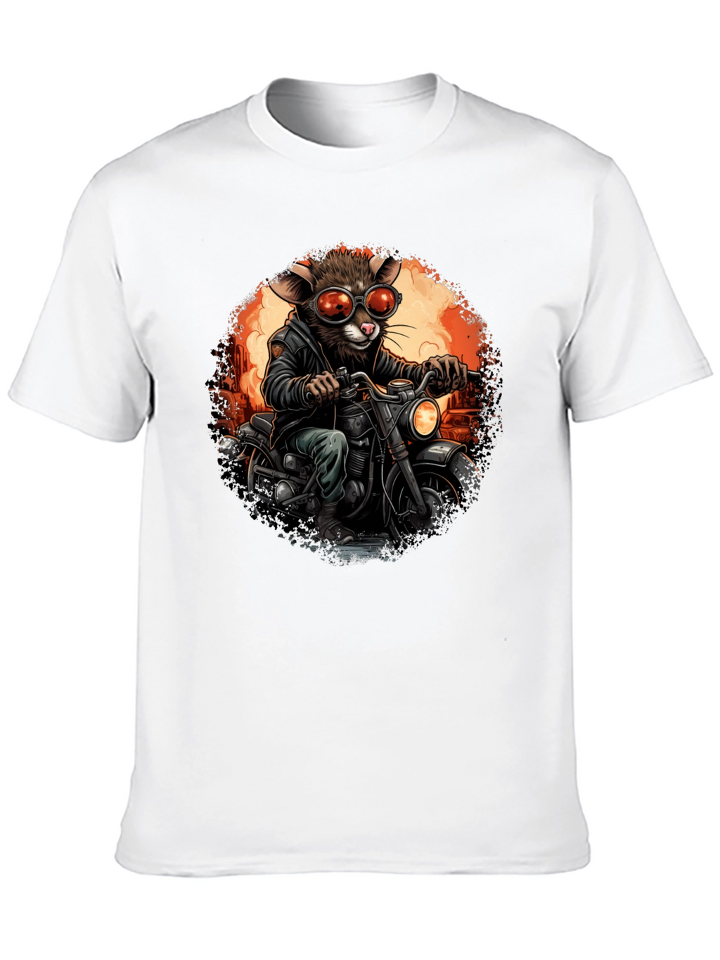 Rat Biker T-Shirt - Cool Cartoon Animal Ride