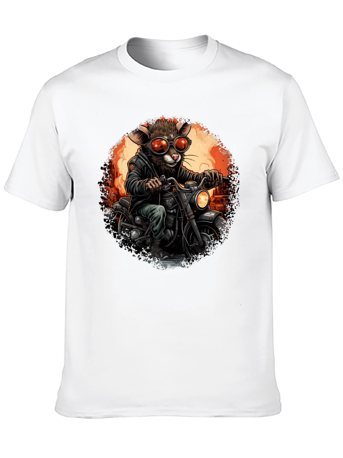 Rat Biker T-Shirt - Cool Cartoon Animal Ride