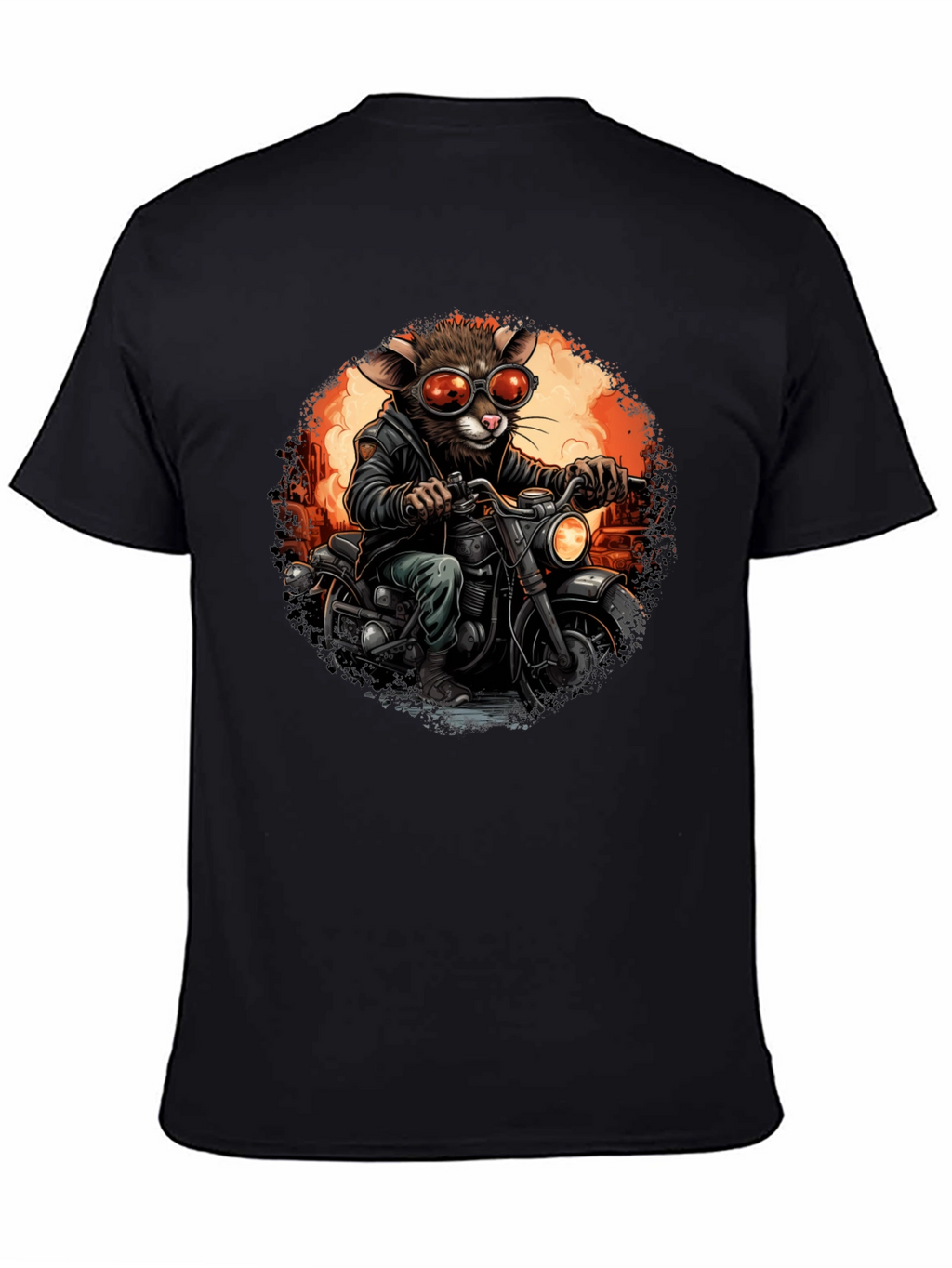 Rat Biker T-Shirt - Cool Cartoon Animal Ride