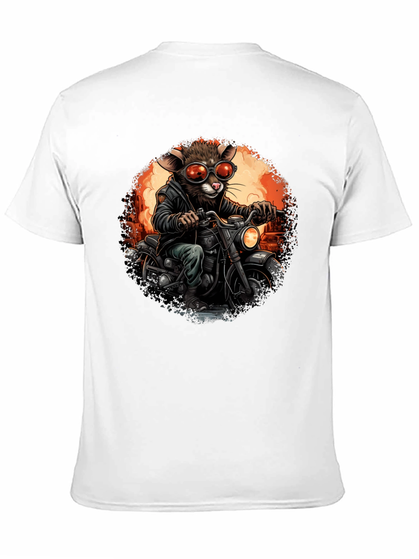 Rat Biker T-Shirt - Cool Cartoon Animal Ride