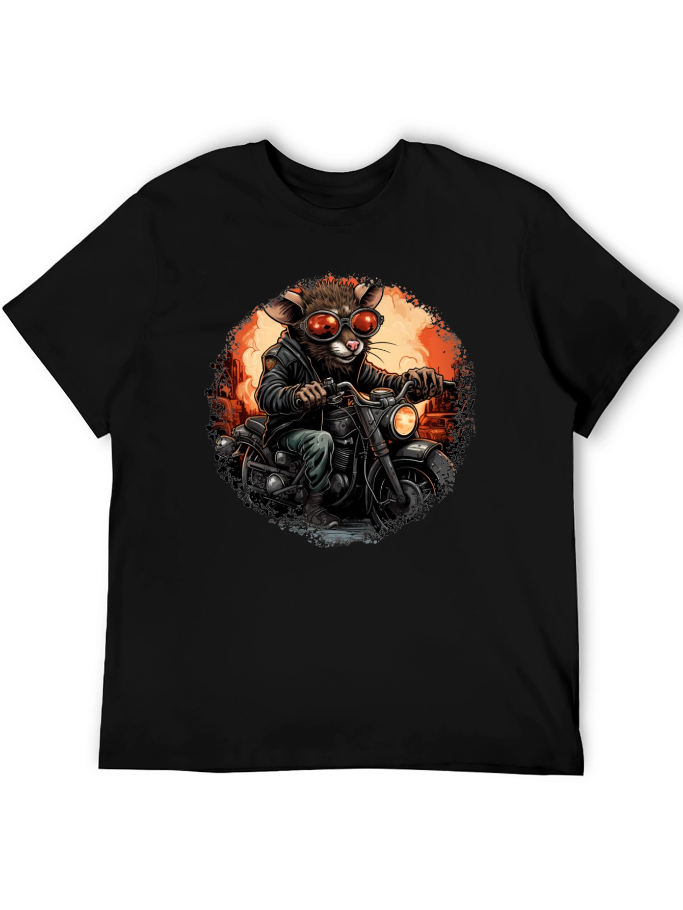 Rat Biker T-Shirt - Cool Cartoon Animal Ride