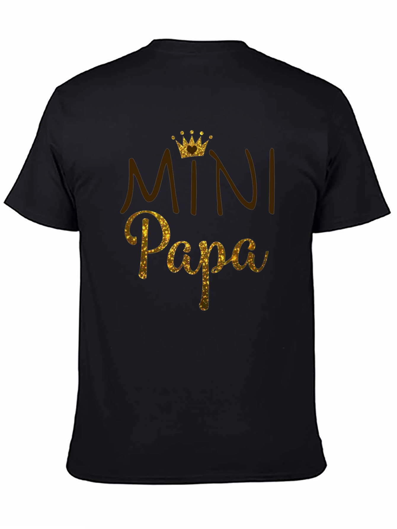 Mini Papa T-Shirt - Gold Glitter