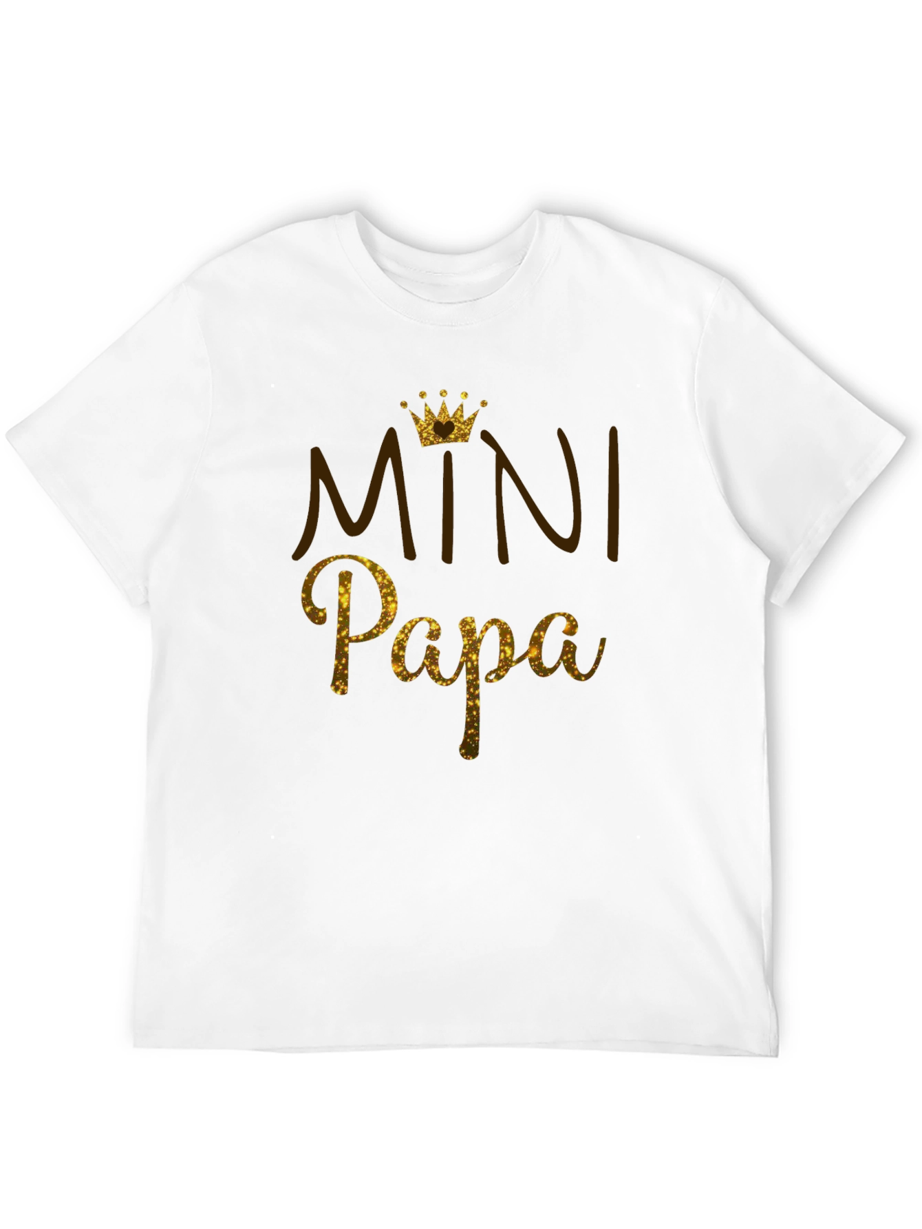 Mini Papa T-Shirt - Gold Glitter