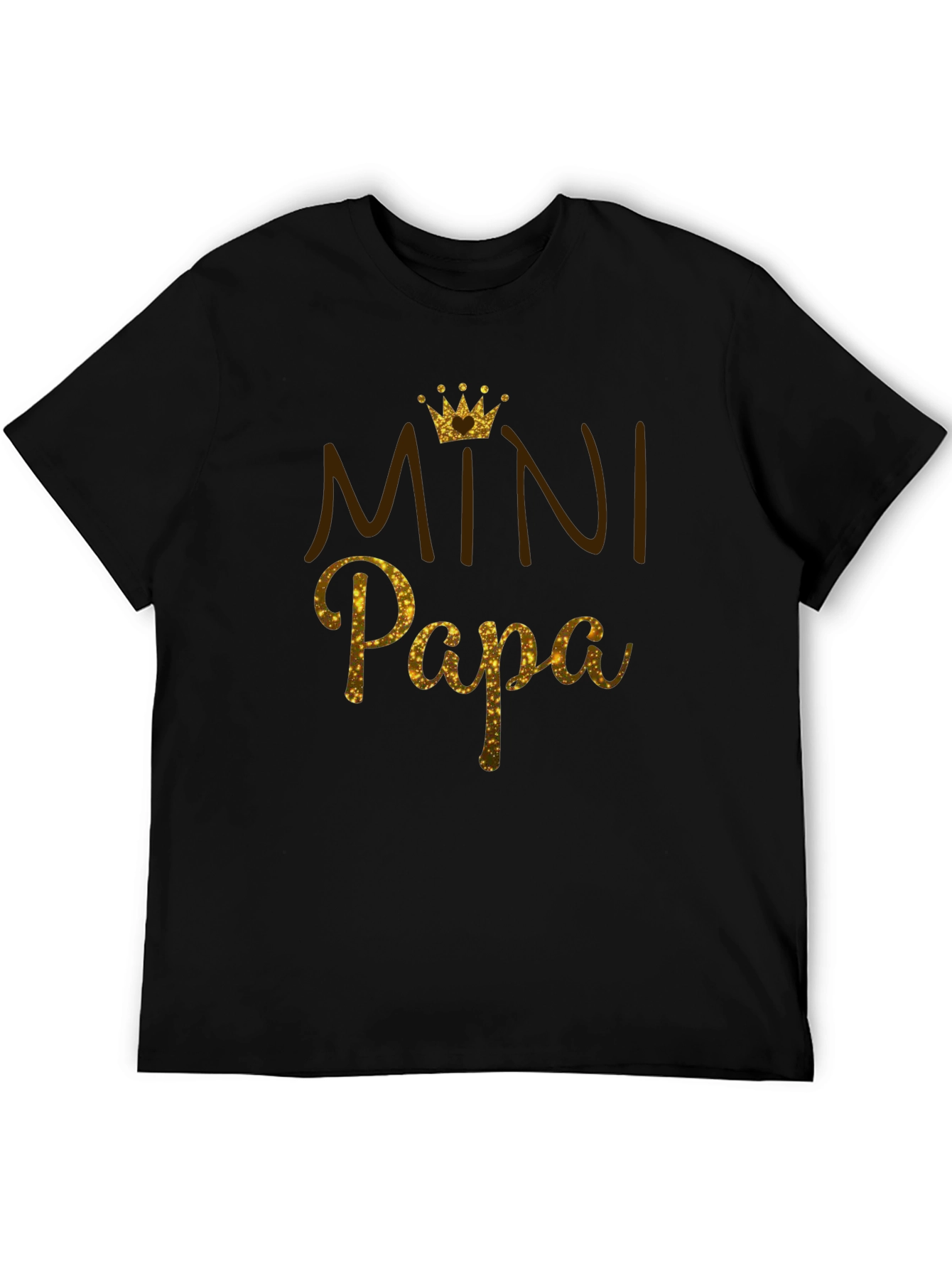 Mini Papa T-Shirt - Gold Glitter