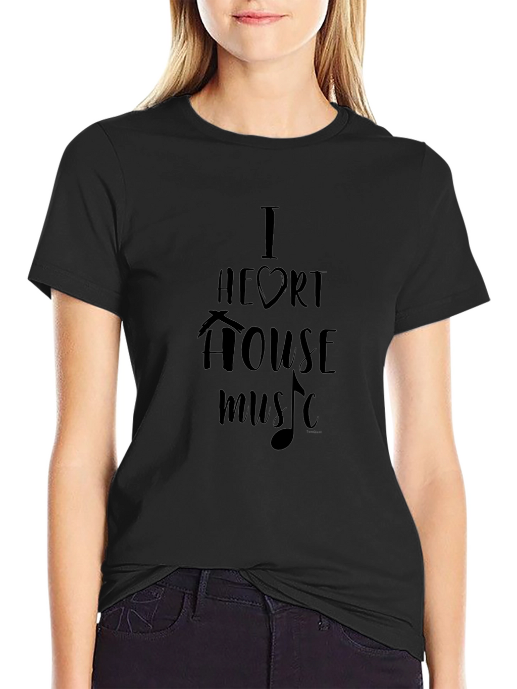I Heart House Music Black Graphic Tee