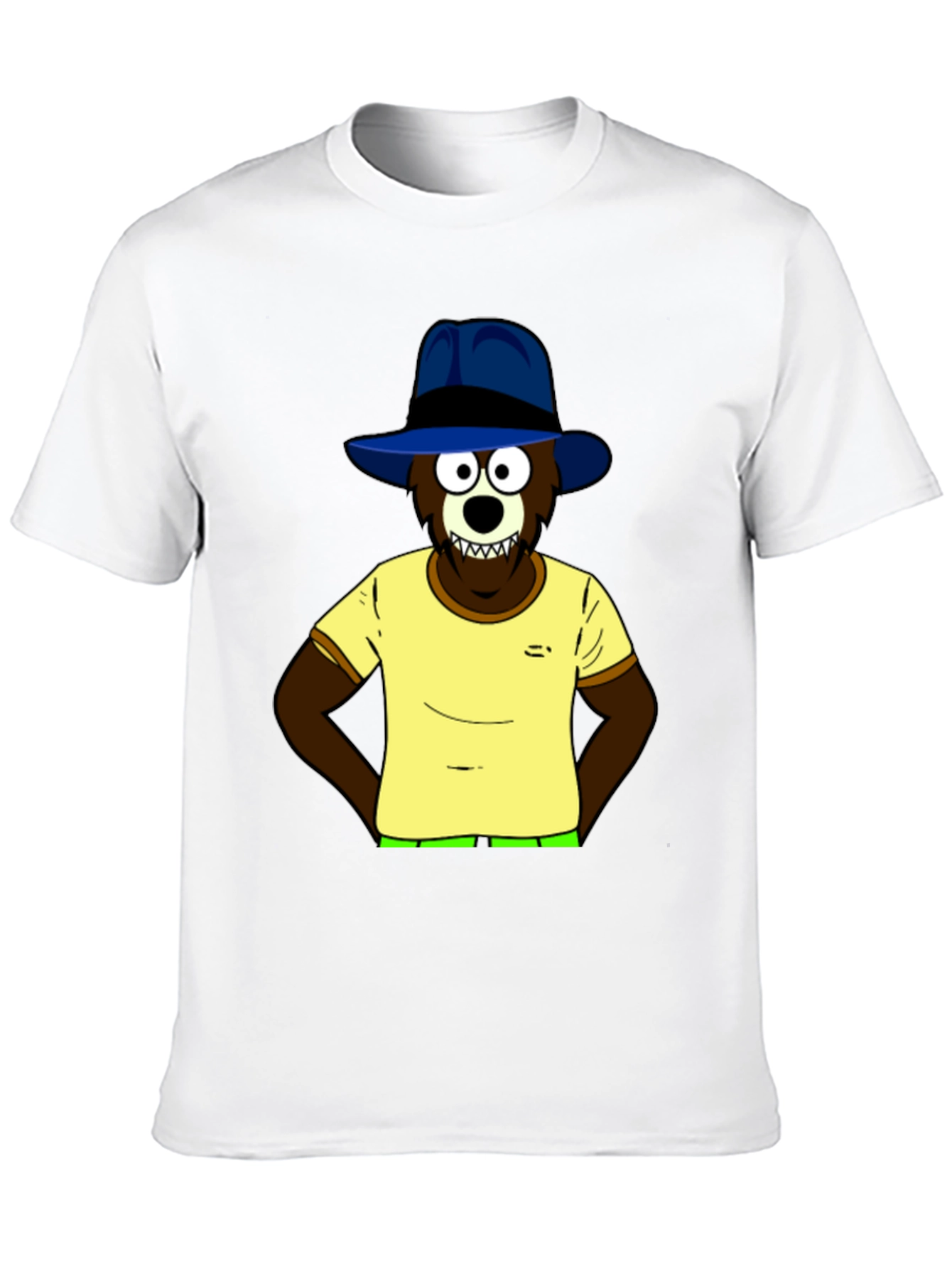Cartoon Bear Graphic Tee - Cool & Comfy Black T-Shirt