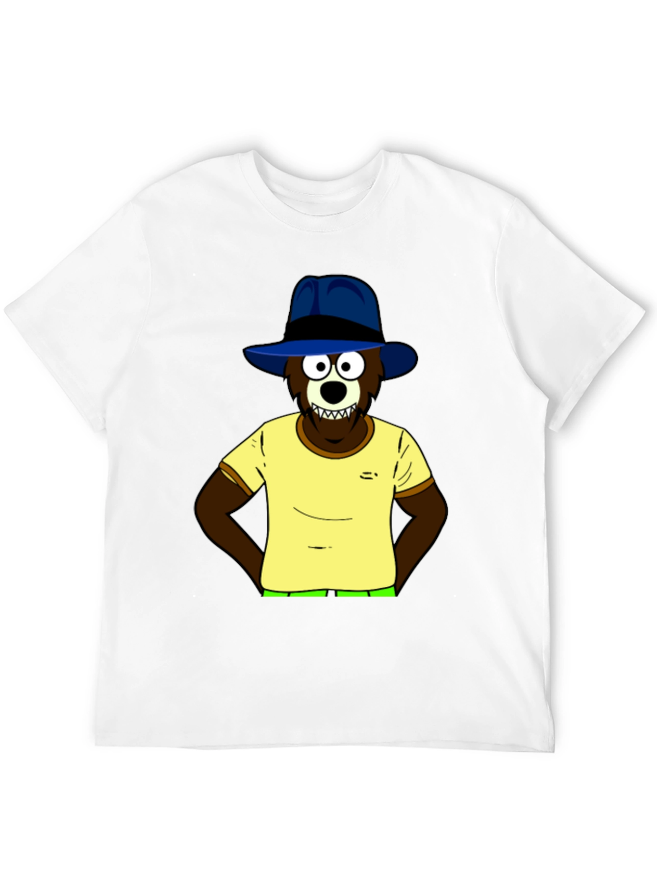 Cartoon Bear Graphic Tee - Cool & Comfy Black T-Shirt
