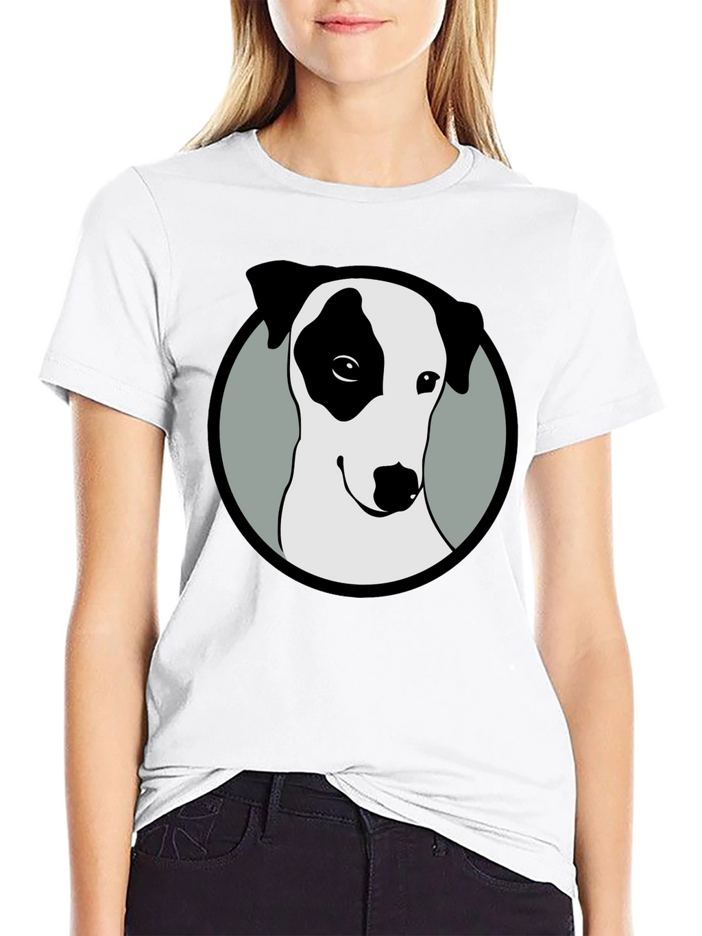 Dog Graphic Tee - Black Cotton Blend