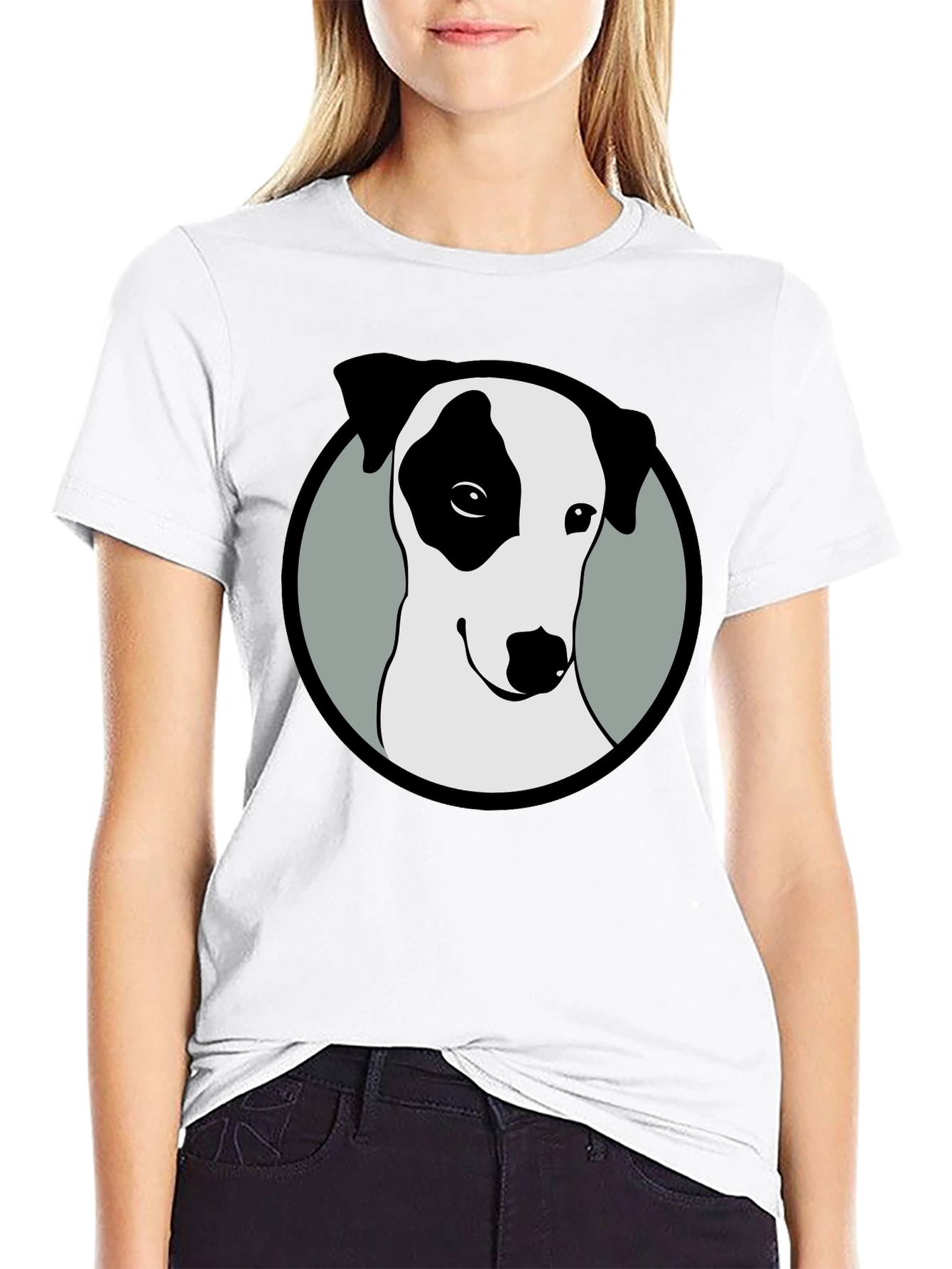 Dog Graphic Tee - Black Cotton Blend