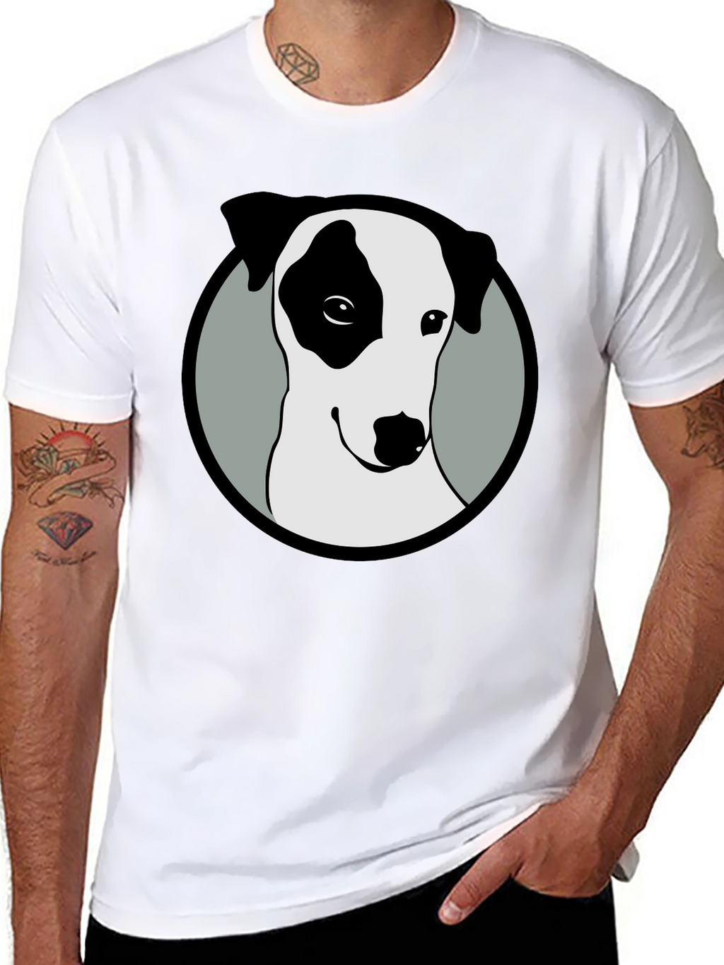 Dog Graphic Tee - Black Cotton Blend