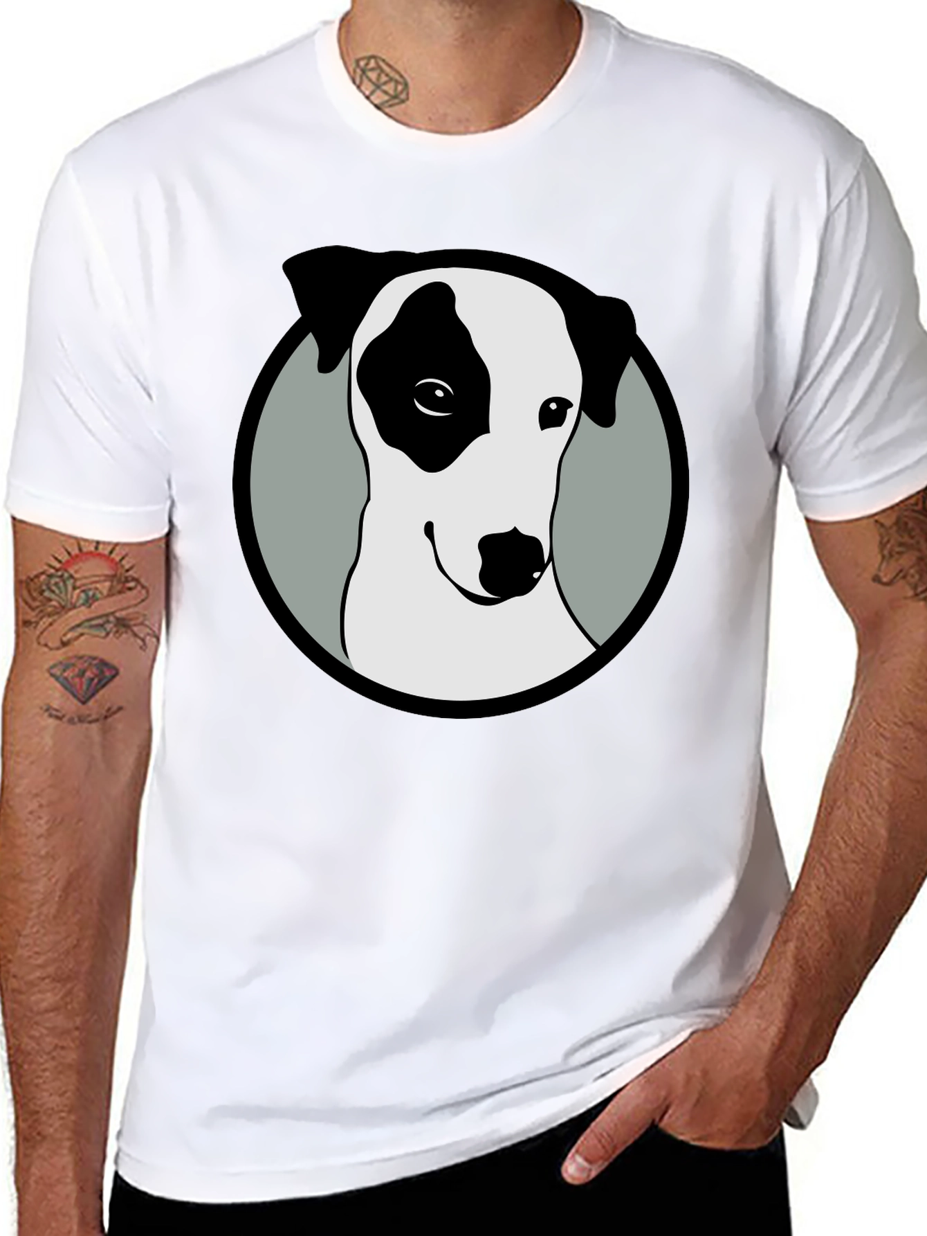 Dog Graphic Tee - Black Cotton Blend