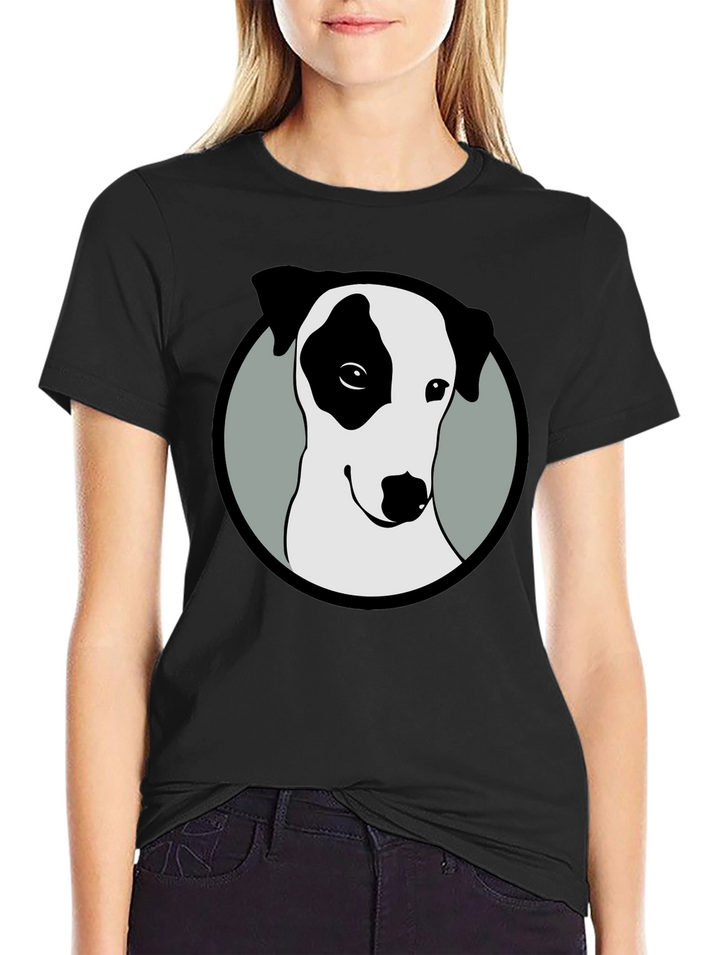 Dog Graphic Tee - Black Cotton Blend