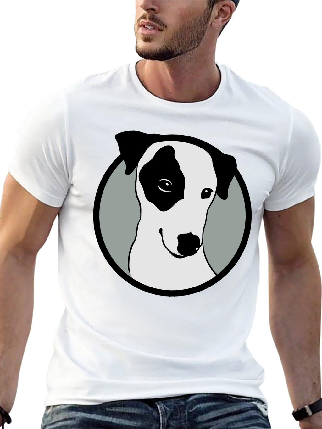 Dog Graphic Tee - Black Cotton Blend