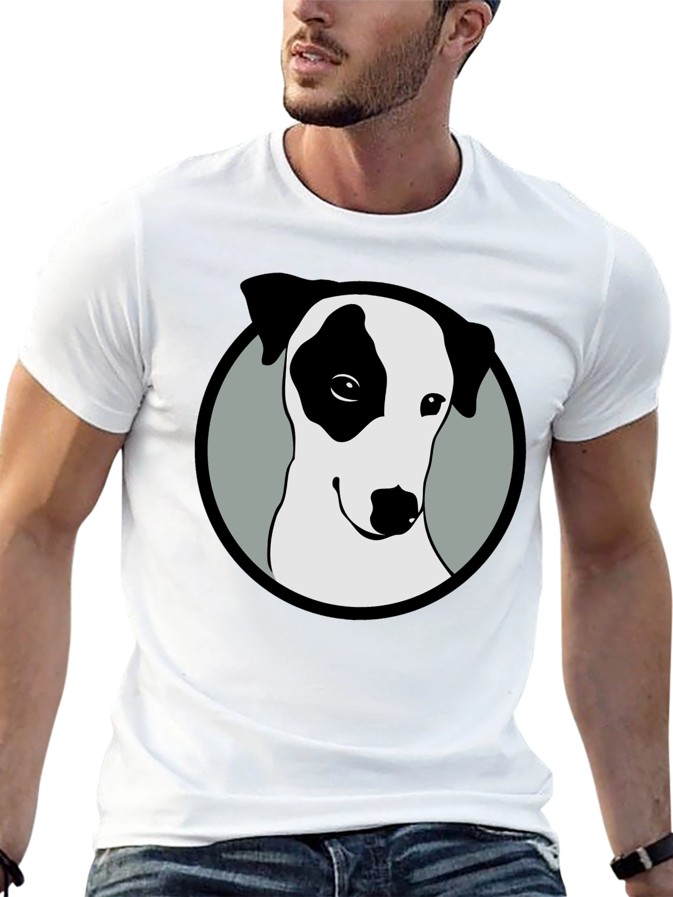 Dog Graphic Tee - Black Cotton Blend
