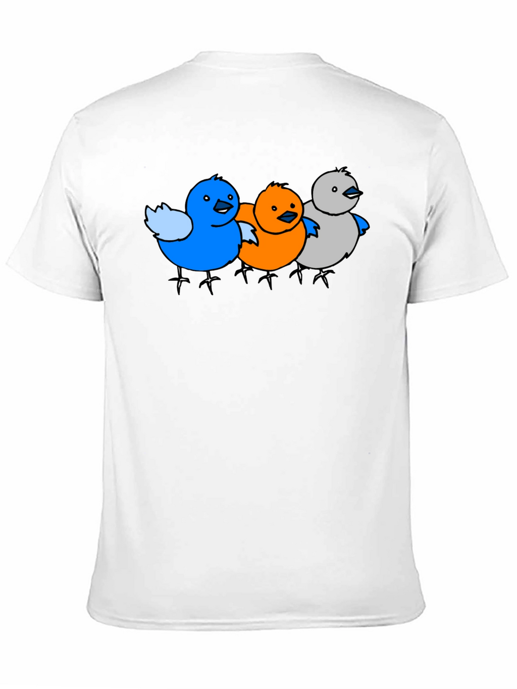 Cartoon Birds Graphic Black T-Shirt