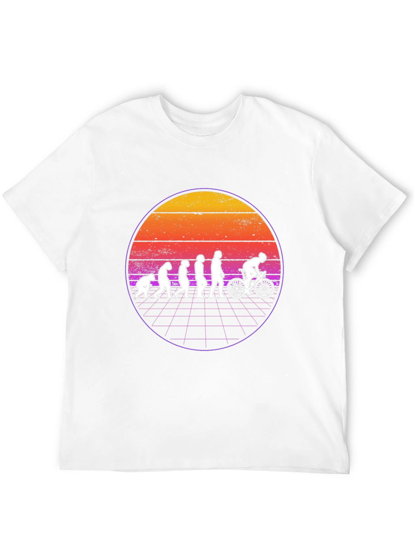 Evolution of Cycling T-Shirt - Retro Sunset