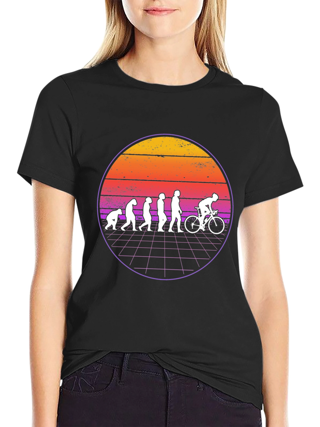 Evolution of Cycling T-Shirt - Retro Sunset