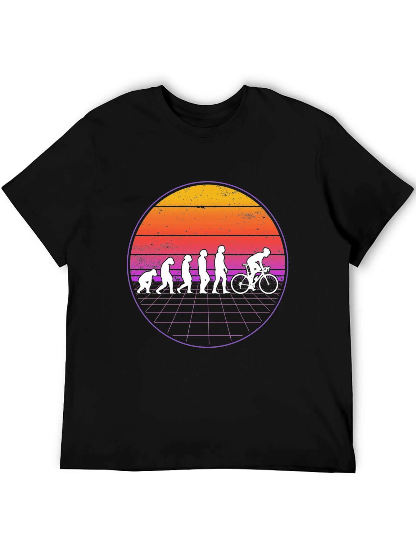 Evolution of Cycling T-Shirt - Retro Sunset
