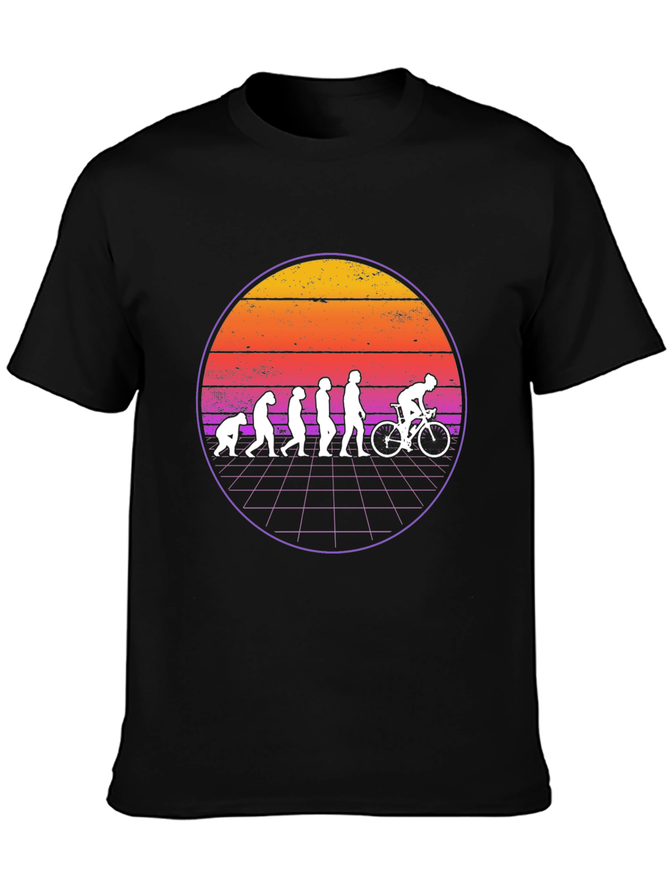 Evolution of Cycling T-Shirt - Retro Sunset