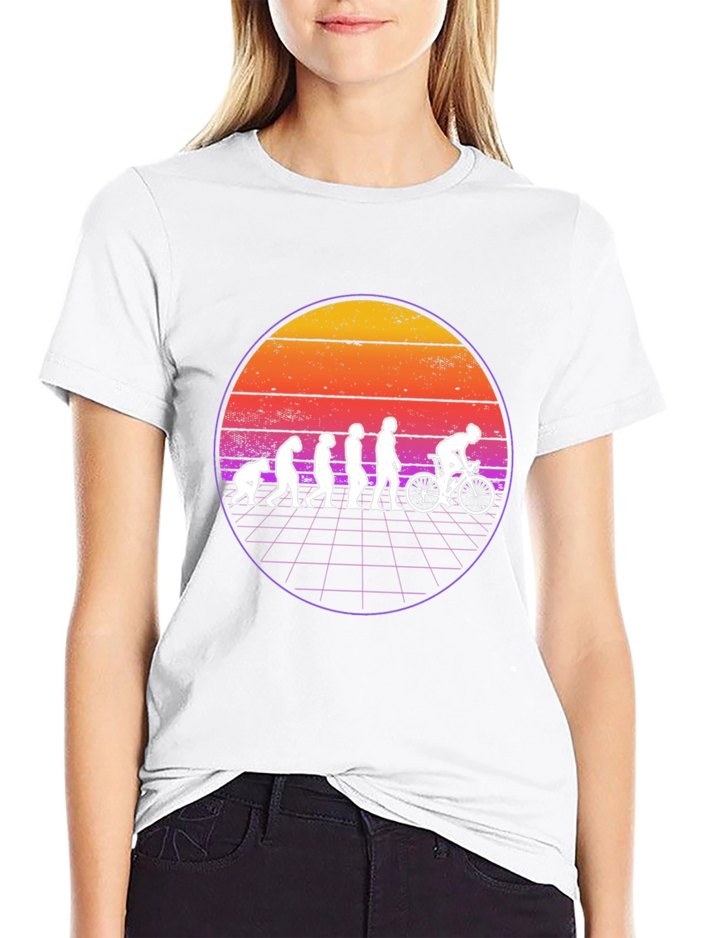 Evolution of Cycling T-Shirt - Retro Sunset