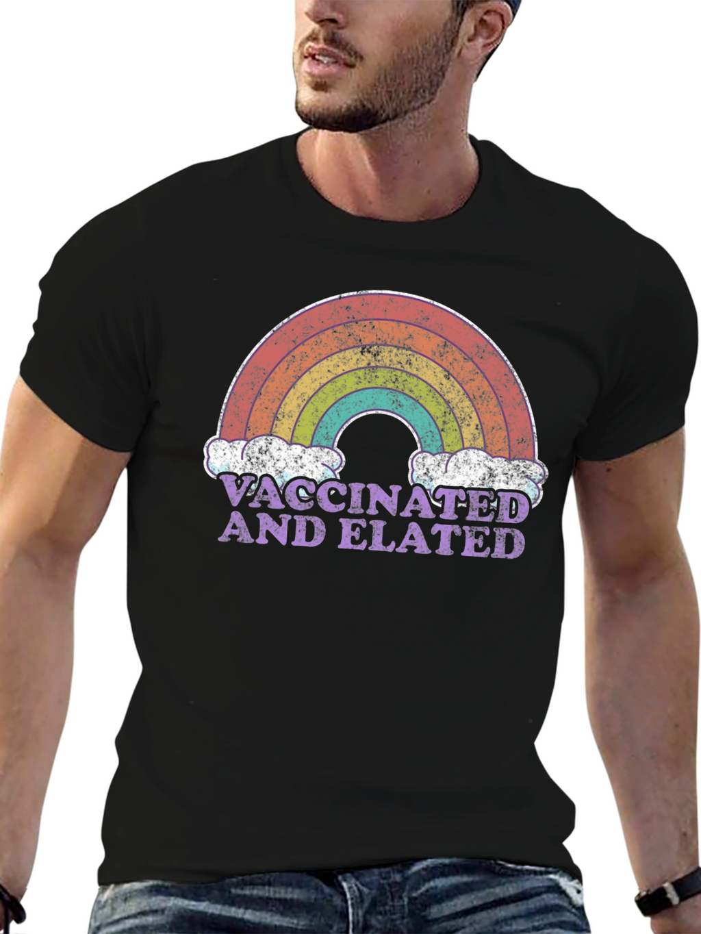 Vaccinated and Elated Rainbow T-Shirt