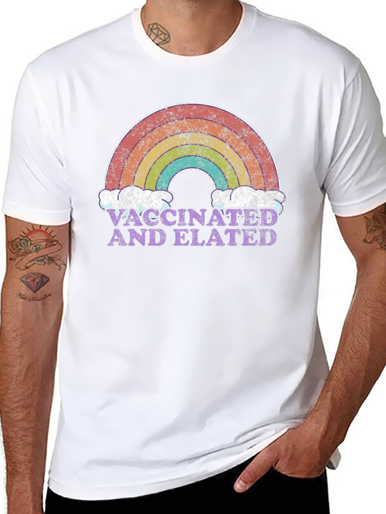 Vaccinated and Elated Rainbow T-Shirt