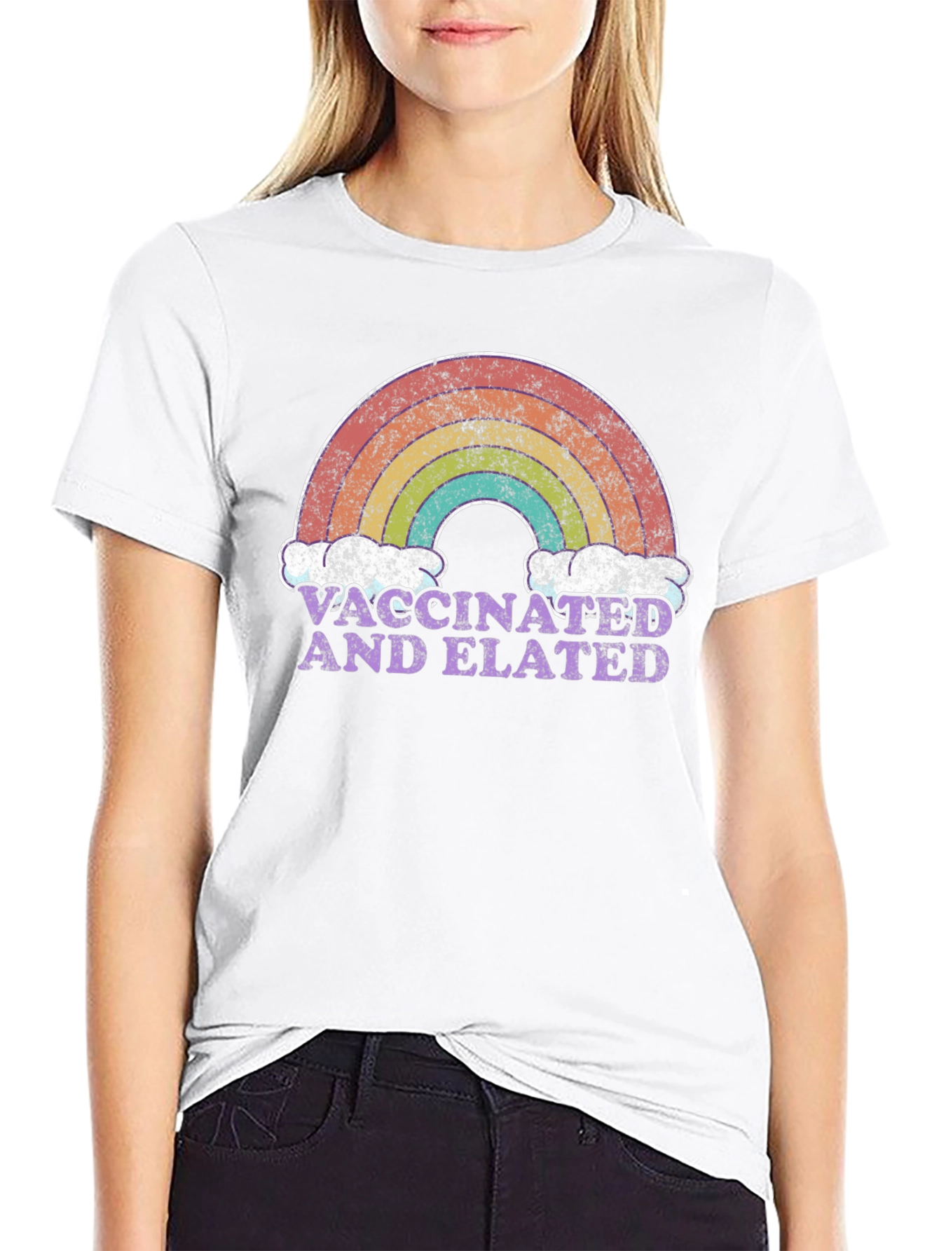 Vaccinated and Elated Rainbow T-Shirt