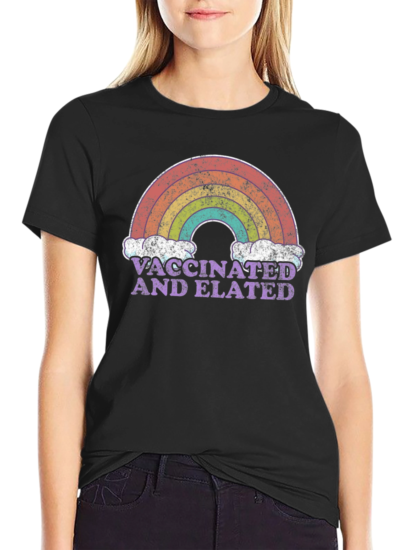 Vaccinated and Elated Rainbow T-Shirt