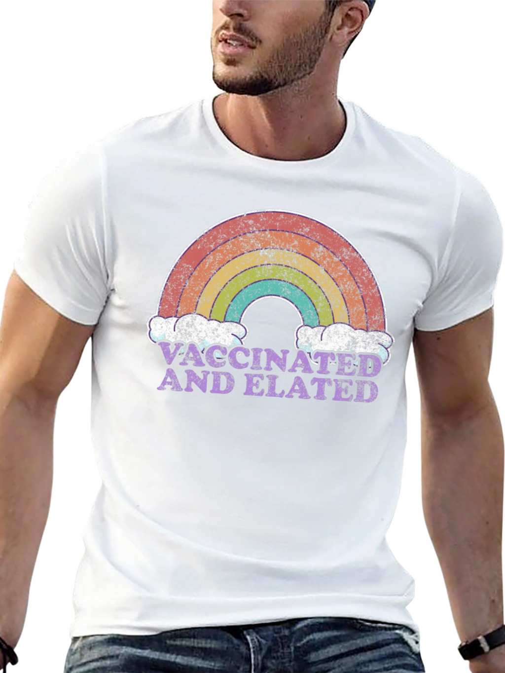 Vaccinated and Elated Rainbow T-Shirt