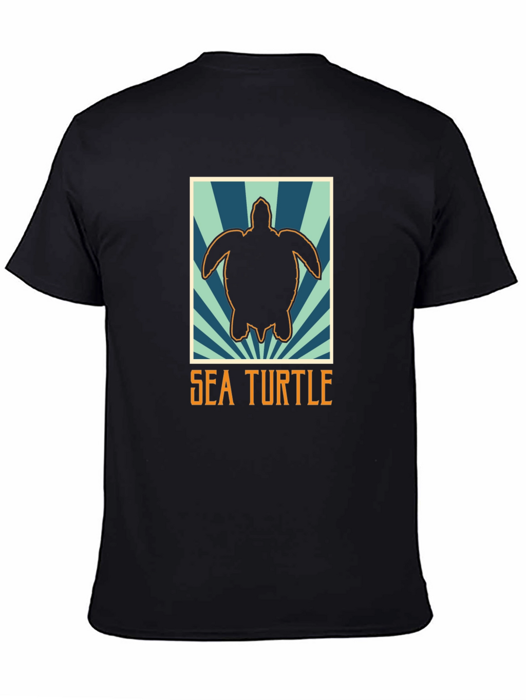 Sea Turtle Graphic Tee - Black Cotton T-Shirt