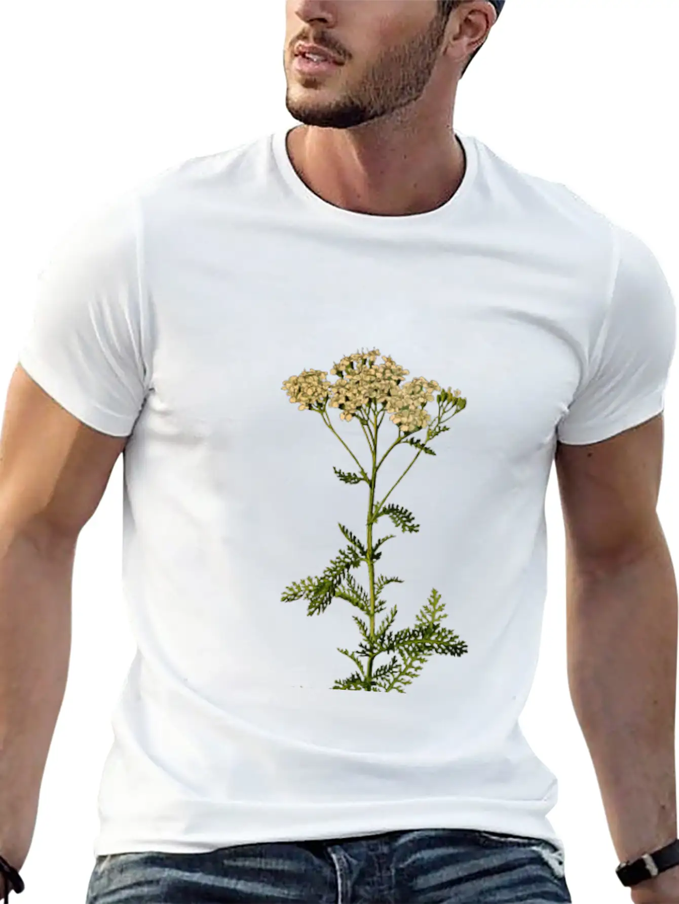 Yarrow (detailed) Unisex Short Sleeve Soft Cotton T-Shirt – Casual Everyday Wear