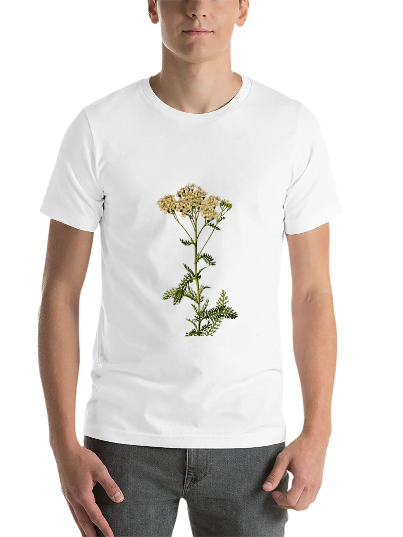 Yarrow (detailed) Unisex Short Sleeve Soft Cotton T-Shirt – Casual Everyday Wear