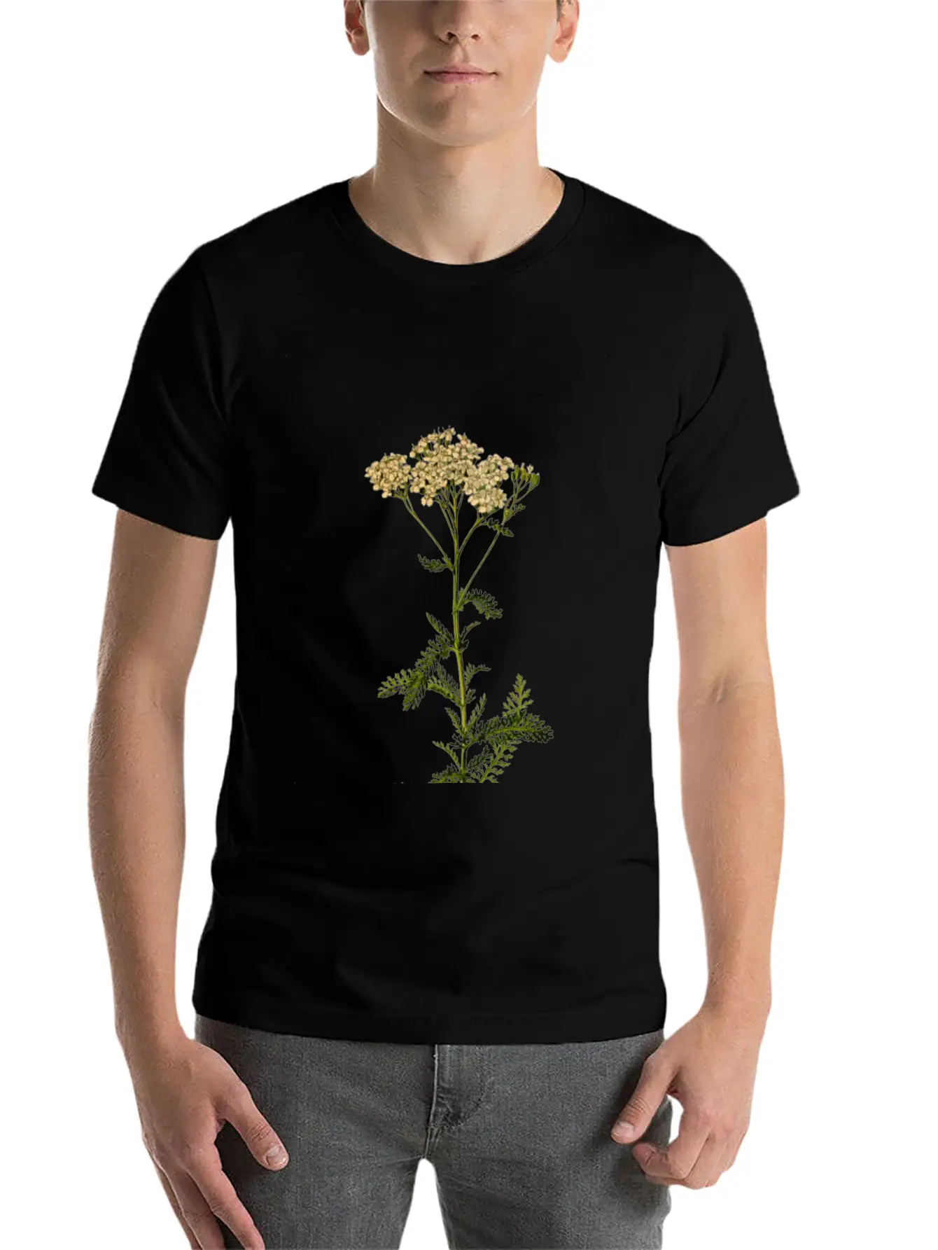 Yarrow (detailed) Unisex Short Sleeve Soft Cotton T-Shirt – Casual Everyday Wear