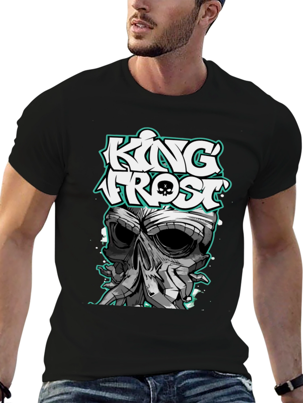 King Frost Skull Graphic T-Shirt - Mens Black Tee