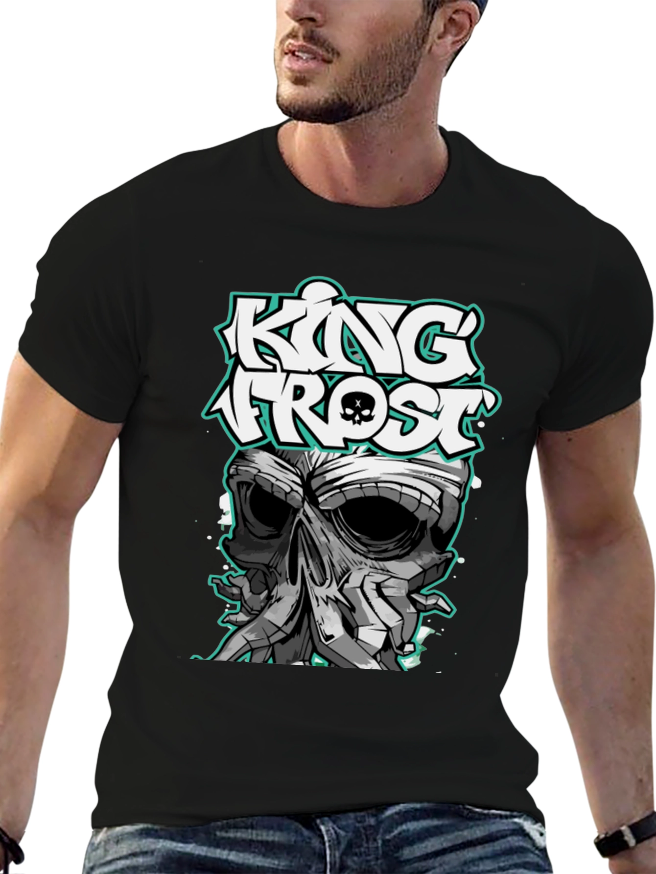 King Frost Skull Graphic T-Shirt - Mens Black Tee
