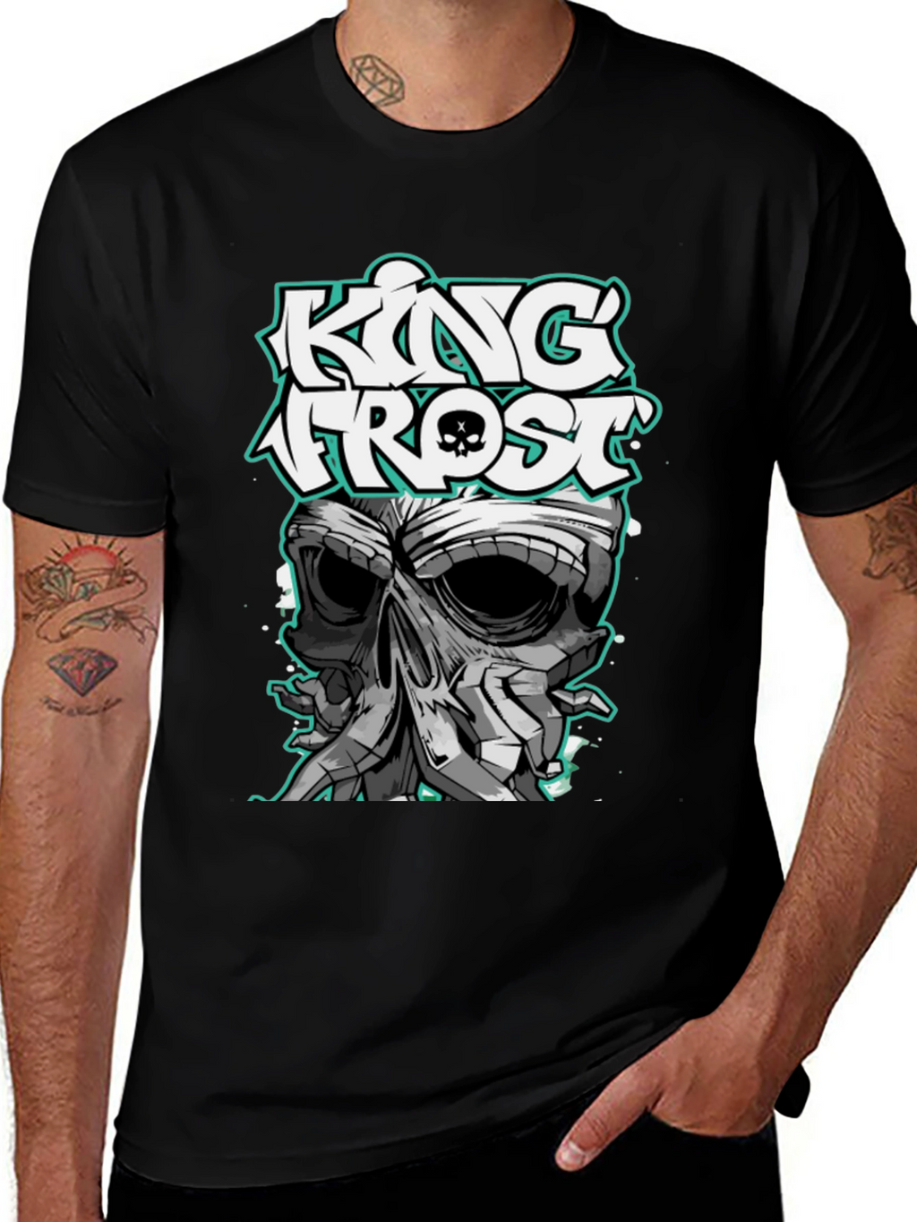 King Frost Skull Graphic T-Shirt - Mens Black Tee
