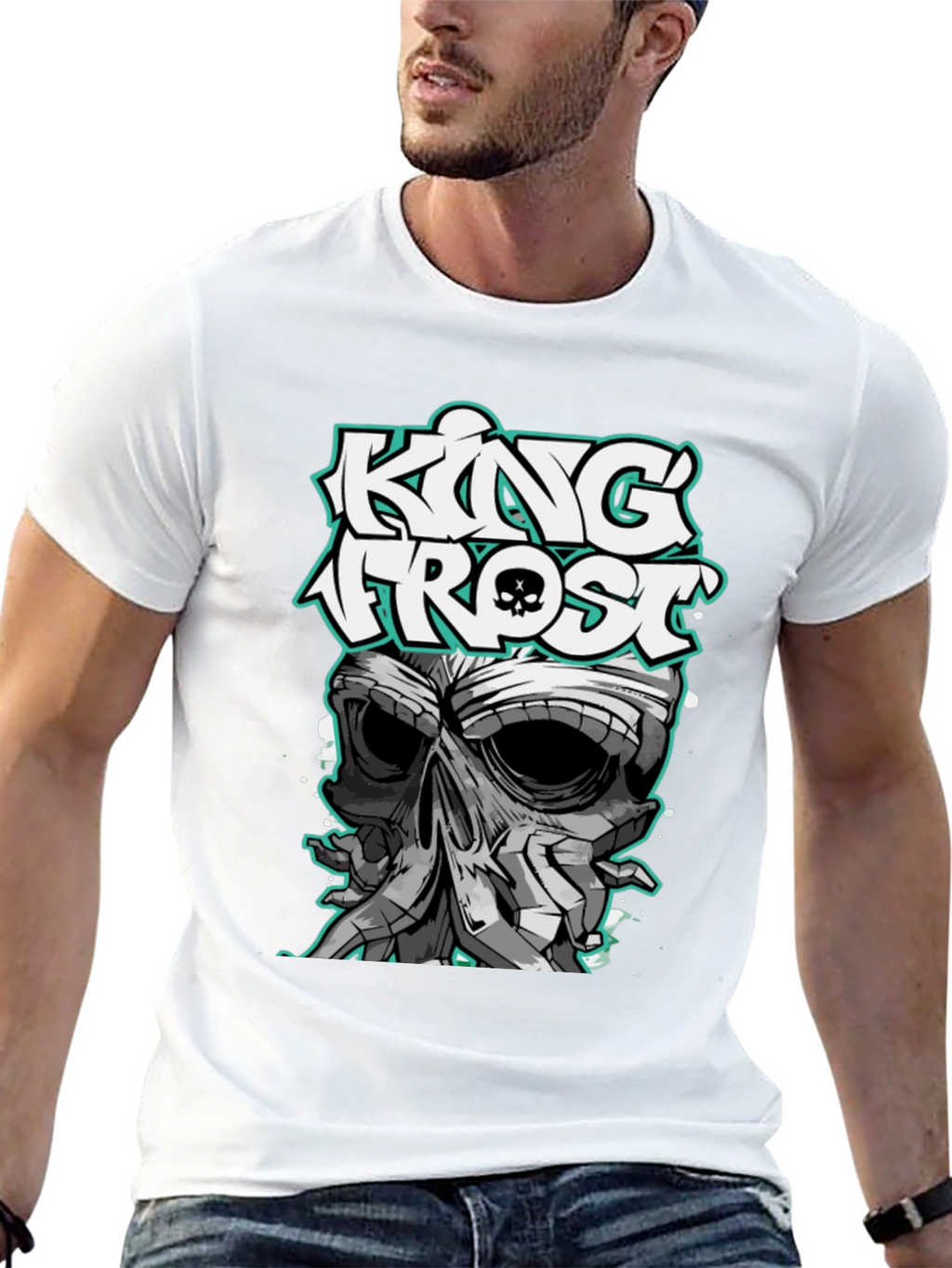 King Frost Skull Graphic T-Shirt - Mens Black Tee