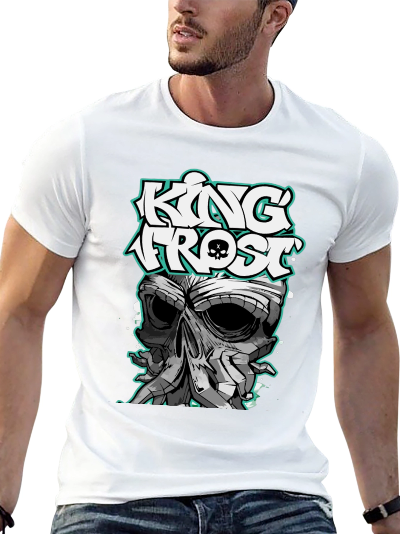 King Frost Skull Graphic T-Shirt - Mens Black Tee