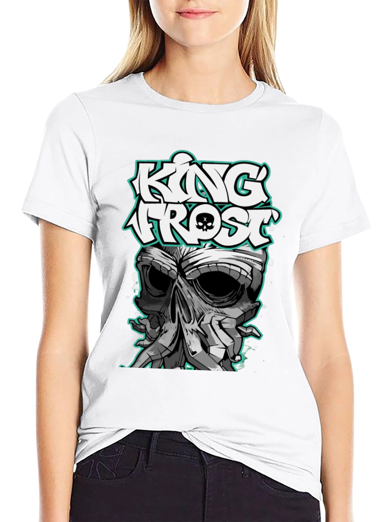 King Frost Skull Graphic T-Shirt - Mens Black Tee