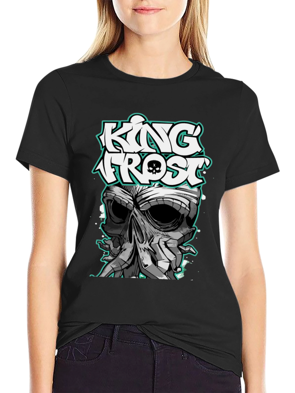 King Frost Skull Graphic T-Shirt - Mens Black Tee