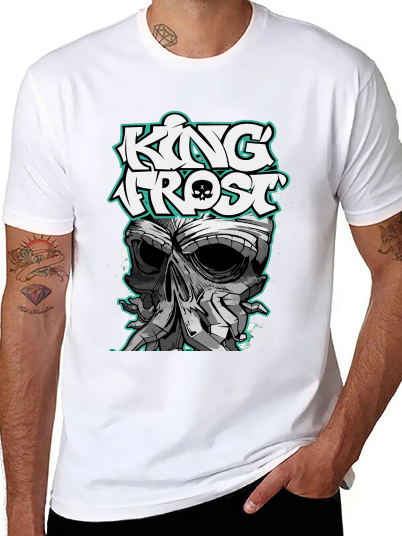 King Frost Skull Graphic T-Shirt - Mens Black Tee