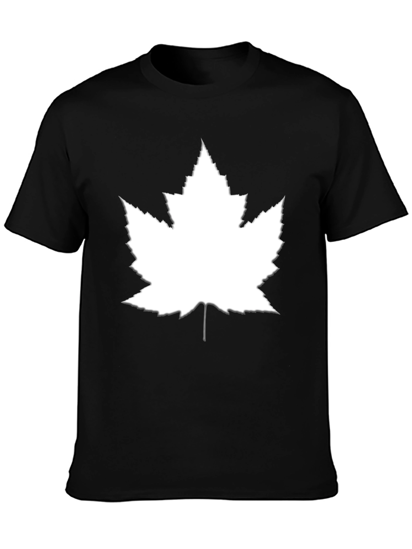 Maple Leaf Graphic Tee - Black Cotton Casual Top