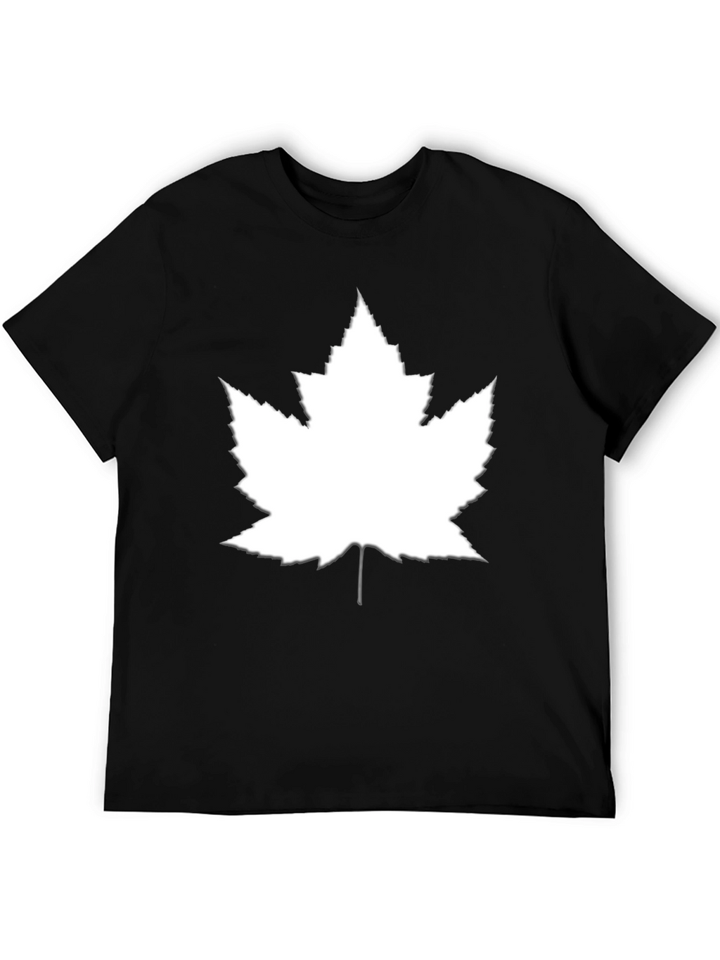 Maple Leaf Graphic Tee - Black Cotton Casual Top