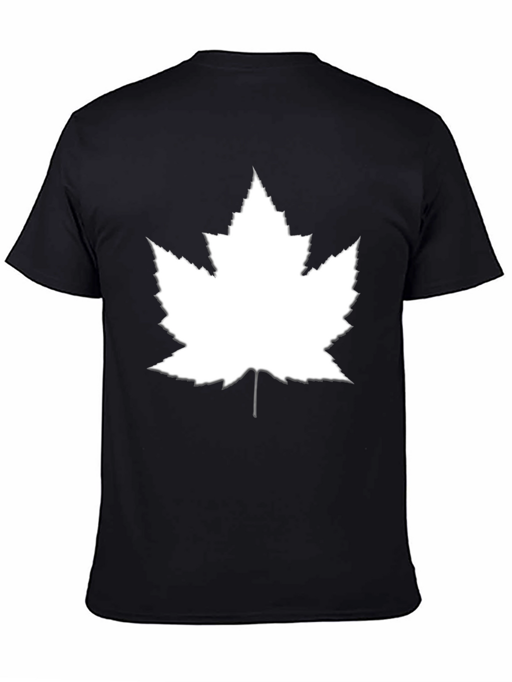 Maple Leaf Graphic Tee - Black Cotton Casual Top